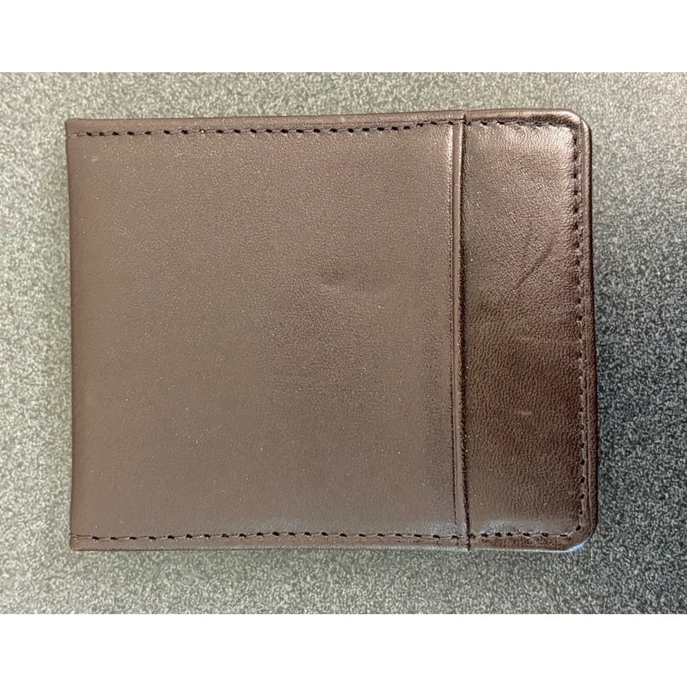 Jos A Bank Leather Bifold Wallet with Money Clip Cowhide Deep Brown